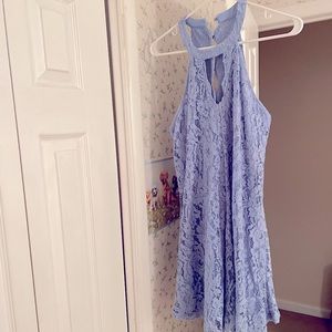 Lace dress in periwinkle
